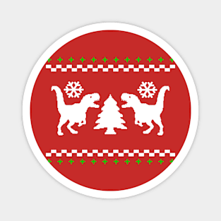 Dino Christmas Sweater Magnet